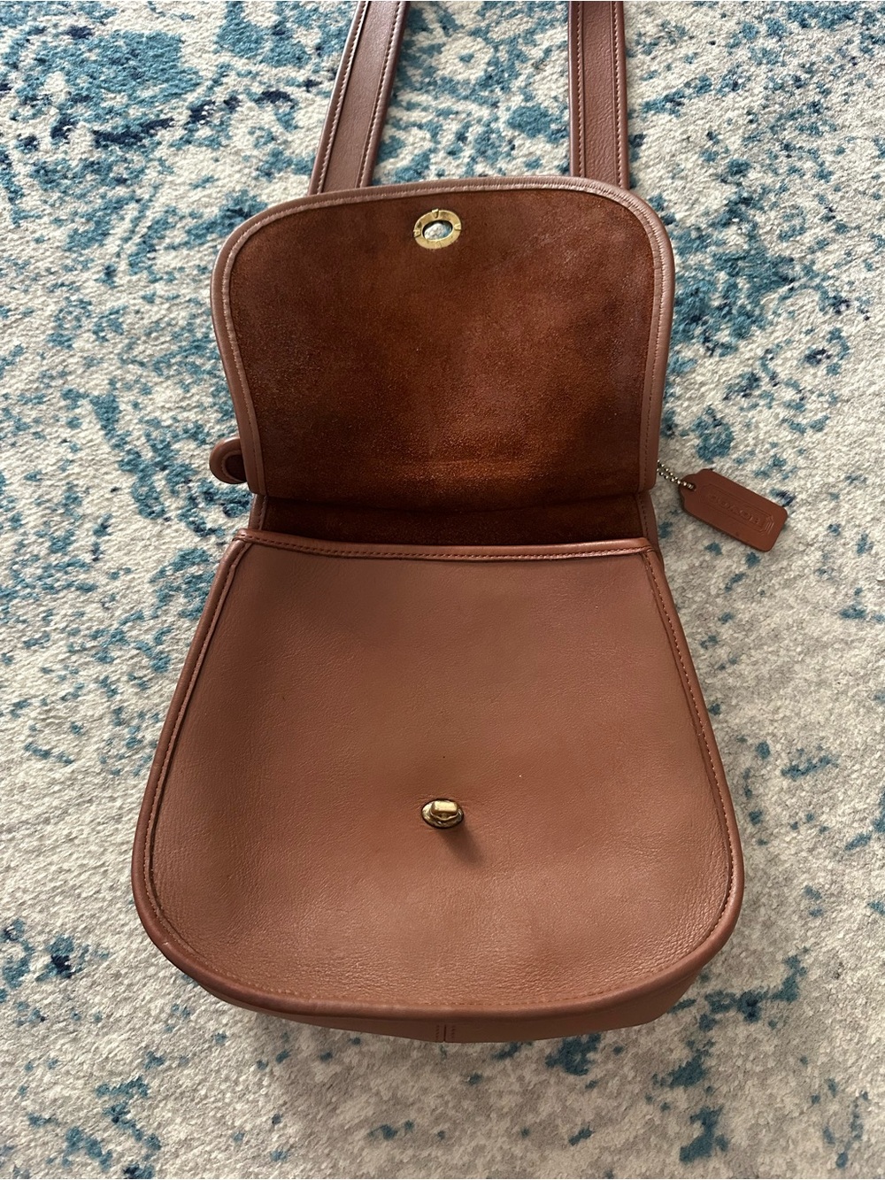 Vintage Coach Leather Saddle Bag 9988 cashin crescent saddle bag - Picture 5 of 14